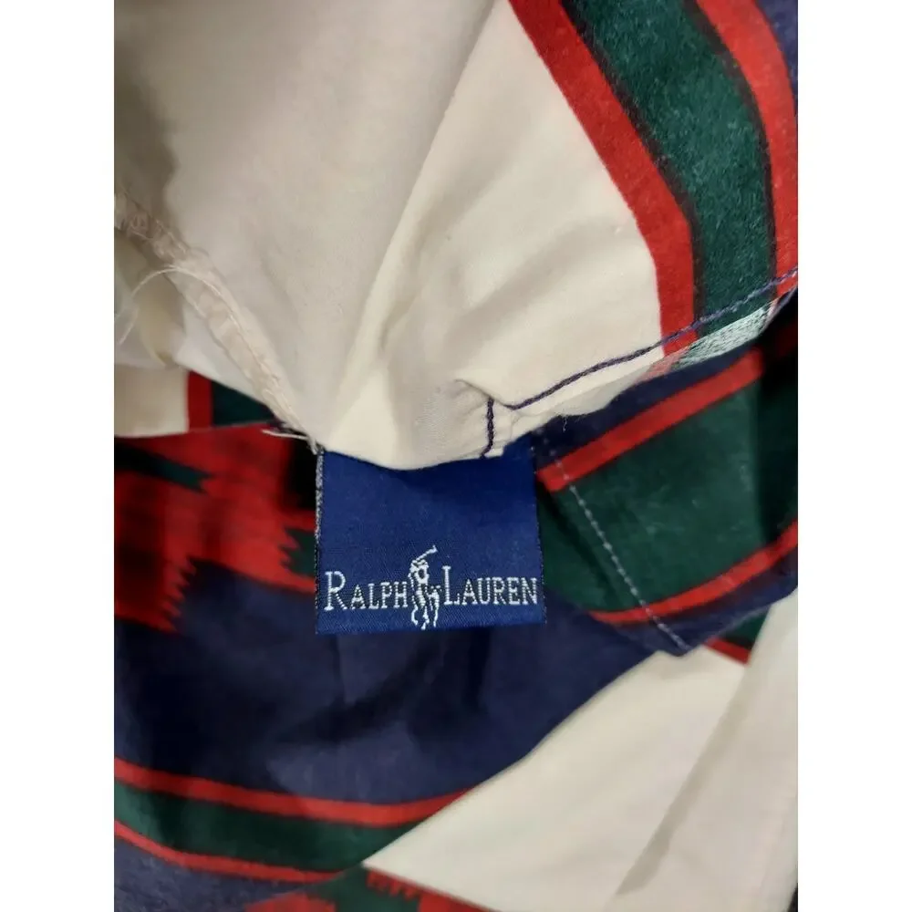 Vtg Ralph Lauren High Desert Pair King Pillowcases Southwest Aztec Native 80s
